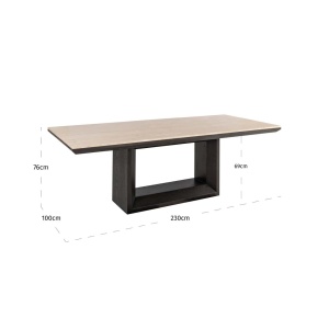 MASA DINING, CLAREMONT 230CM, FURNIR SI TRAVERTIN, MARO/BEJ, RICHMOND INTERIORS - Img 2