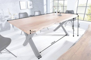 MASA DINING DIN LEMN MASIV, 180CM, MAMMUT, DESIGN VINTAGE/INDUSTRIAL - Img 7