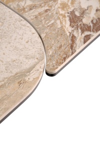 MASA DINING ELEGANTA STIL VESNA, EXTENSIBILA, 180-260/90/76 cm, CONFECTIONATA DIN OTEL, CERAMICA SI STICLA - Img 4