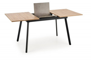 MASA DINING EXTENSIBILA ALBON, STEJAR SONOMA/GRI/NEGRU, 120/160 CM, BLAT DIN MDF SI PICIOARE DIN METAL, STIL MODERN - Img 3