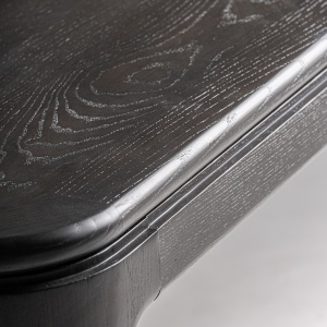 MASA DINING EXTENSIBILA BUKEN, NEAGRA, REF. 36078 PRELUCRATA MANUAL, CONFECTIONATA DIN LEMN DE FRASIN NEGRU, LEMN DE HEVEA SI FURNIR, STIL MODERN - Img 6