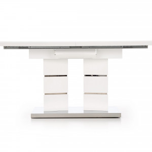 MASA DINING EXTENSIBILA LORD, ALB/CROM, 160/200 CM, BLAT DIN MDF LACUIT SI PICIOARE DIN METAL, STIL MODERN - Img 4