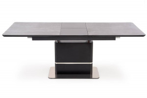 MASA DINING EXTENSIBILA MARTIN, GRI INCHIS/NEGRU, 160/200 CM, BLAT DIN STICLA, MDF SI PICIOR DIN METAL, STIL MODERN - Img 3