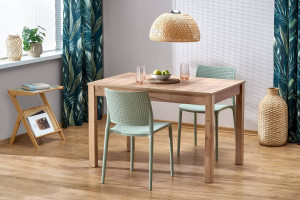 MASA DINING EXTENSIBILA MAURYCY, STEJAR CRAFT, 118/158 CM, BLAT DIN PAL SI PICIOARE DIN MDF, STIL CLASIC - Img 1