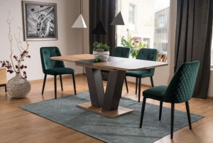 MASA DINING EXTENSIBILA PLATON, 136/176 CM, STEJAR WOTAN/MARO, DIN PAL LAMINAT, STIL MODERN