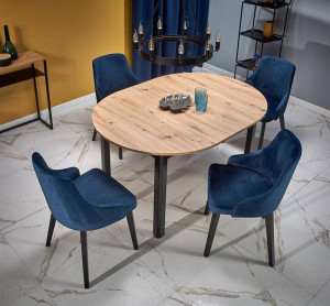 MASA DINING EXTENSIBILA RINGO, STEJAR ARTISAN/NEGRU, 102/142 CM, DIN MDF SI FURNIR, STIL CLASIC - Img 7