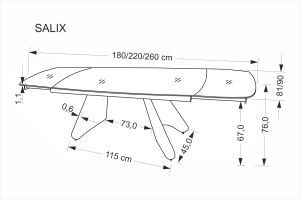 MASA DINING EXTENSIBILA SALIX, 180-260/90/76 cm, CASMIR, CONFECTIONATA DIN BLAT DE TRAVERTIN SI PICIOARE DIN OTEL INOXIDABIL, STIL MODERN - Img 8