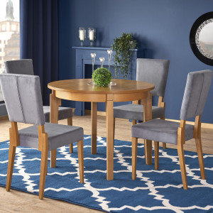 MASA DINING EXTENSIBILA SORBUS, STEJAR MIERE, 100/200 CM, DIN MDF SI LEMN MASIV, STIL CLASIC - Img 1