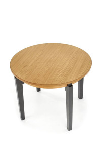 MASA DINING EXTENSIBILA SORBUS, STEJAR MIERE/GRI GRAFIT, 100/200 CM, DIN MDF SI LEMN MASIV, STIL CLASIC - Img 4