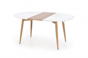MASA DINING EXTENSIBILA STIL CALIBER, 160/200 CM, STEJAR SAN REMO/ALB, DIN MDF LAMINAT SI METAL, STIL MODERN - Img 7