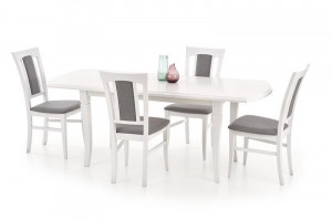 MASA DINING EXTENSIBILA STIL FRYDERYK, ALBA, 160/240 CM, BLAT DIN MDF SI PICIOARE DIN LEMN MASIV , STIL CLASIC