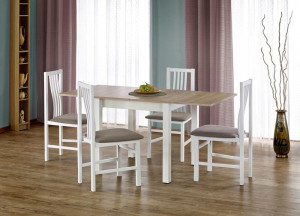 MASA DINING EXTENSIBILA STIL GRACJAN, STEJAR SONOMA/ALB, 80/160 CM, BLAT DIN PAL SI PICIOARE DIN MDF, STIL CLASIC