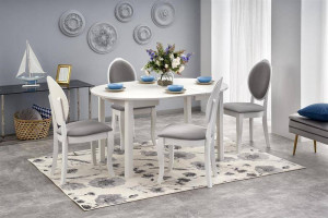 MASA DINING EXTENSIBILA STIL RINGO, ALBA, 102/142 CM, DIN MDF SI FURNIR, STIL CLASIC