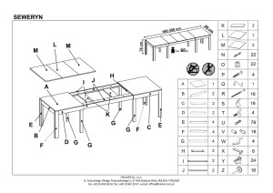 MASA DINING EXTENSIBILA STIL SEWERYN, STEJAR SONOMA/ALB, 160/300 CM, BLAT DIN PAL SI PICIOARE DIN MDF, STIL CLASIC - Img 4