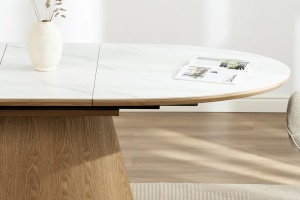 MASA DINING EXTENSIBILA, UNIQUE 160/200CM, FURNIR, STICL SI CERAMICA, ASPECT MARMURA ALBA, ARTIM GROUP SELECTION - Img 6