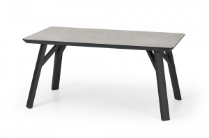 MASA DINING HALIFAX, GRI CU EFECT DE BETON/NEGRU, 160 CM, BLAT DIN MDF SI PICIOARE DIN METAL, STIL MODERN - Img 2