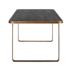 MASA DINING HUNTER, 230 CM, NEGRU RUSTIC/AURIU ANTICHIZAT, DIN FURNIR DE STEJAR SI METAL, RICHMOND INTERIORS - Img 4
