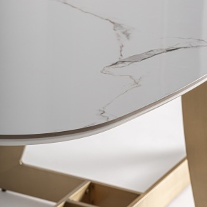 MASA DINING JUSSEY 220CM, DIN GRESIE PORTELANATA SI METAL, STIL ART DECO, VICAL HOME - Img 3