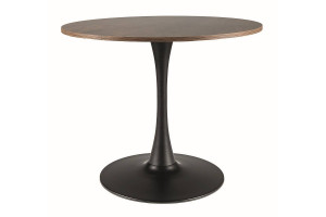 MASA DINING/LIVING AMADEO II, 90 CM, NUC/NEGRU, BLAT DIN MDF, FURNIR NATURAL SI PICIOR DIN METAL, STIL MODERN - Img 2