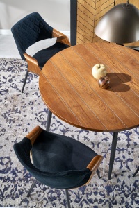 MASA DINING/LIVING BARRY fi105/75, NUC/NEGRU, BLAT DIN PLACA DE MDF SI PICIOR DIN METAL, STIL MODERN - Img 3