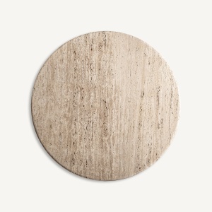 MASA DINING/LIVING VARZI 130CM, BEJ/MARO, CONFECTIONATA DIN TRAVERTIN SI MDF NUC, STIL MODERN, VICAL HOME - Img 6