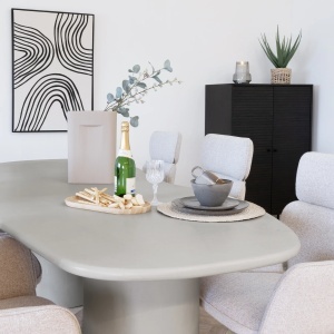 MASA DINING MARANOLA 96x240x76 cm, REALIZATA DIN MDF SI CIMENT, CULOARE BEJ, HOUSE NORDIC - Img 6