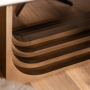 MASA DINING MAXFIELD 300cm, REALIZATA DIN METAL, STICLA SI CERAMICA, CULOARE BEJ, STIL MODERN, RICHMOND - Img 4