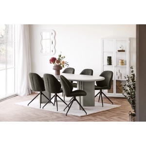 MASA DINING NAGANO 100x220x75 cm, REALIZATA DIN MDF, CULOARE NISIPIU, HOUSE NORDIC - Img 6