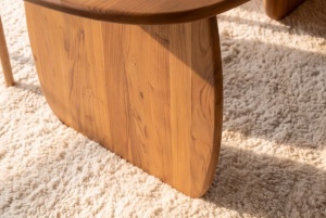 MASA DINING NOA, OVALA 240CM, REALIZATA DIN LEMN DE SALCAM, CULOARE MARO - Img 12