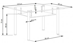 MASA DINING OLIVIER TRANSPARENTA/CROM DESIGN MODERN HALMAR - Img 2