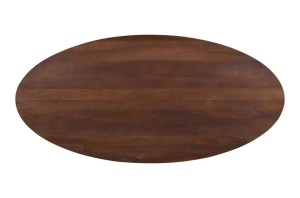 MASA DINING OVALA, STAFFORD, SPICEBROWN, 214450, 230CM, LEMN DE STEJAR, PLASTIC SI METAL, NEAGRA/MARO, STIL MODERN - Img 4