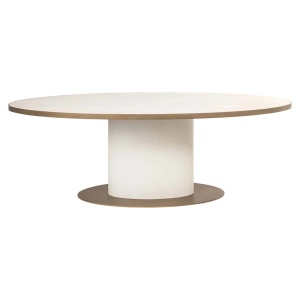 MASA DINING OVALA, TIVOLI 230CM, CERAMICA, METAL SI MDF, ALB/AURIU, RICHMOND INTERIORS - Img 3