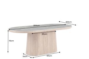 MASA DINING OVALA, UNIQUE, 200CM, CADRUL CERAMIC FURNIRUIT SI BLAT DIN MARMURA, ARTIM GROUP SELECTION - Img 2