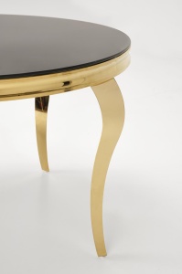 MASA DINING REGINALD 2, 120 CM, NEGRU/AURIU, BLAT DIN STICLA SI PICIOARE DIN METAL, STIL MODERN - Img 5