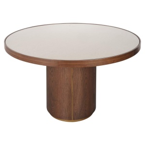 MASA DINING ROTUNDA, WILLOX 130CM, LEMN, METAL SI STICLA, MARO, RICHMOND INTERIORS