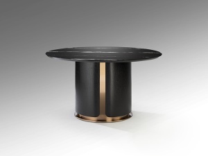 MASA DINING ROTUNDA, ZOLO 135CM, MDF, METAL SI BLAT DIN MARMURA, DESIGN MODERN, SCHULLER - Img 6