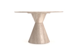 MASA DINING STIL ABBOT, 120CM DIAMETRU, CONFECTIONATA DIN MDF LAMINAT, STIL MODERN - Img 2