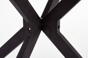 MASA DINING STIL AVELAR, NEGRU/ALB, 120 CM, DIN STICLA, MDF SI METAL, STIL MODERN - Img 4