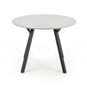 MASA DINING STIL BALROG, GRI DESCHIS/NEGRU, 100 CM, BLAT DIN MDF LACUIT SI PICIOARE DIN METAL, STIL MODERN - Img 6