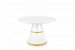 MASA DINING STIL VEGAS, ALB/AURIU, 120 CM, BLAT DIN MDF SI PICIOR DIN METAL, STIL MODERN - Img 2