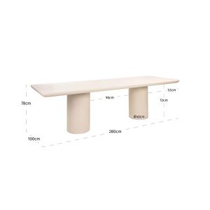 MASA DINING URBAN BLOOM 280, IDEALA PENTRU INTERIOR SAU EXTERIOR, 825504, CONFECTIONATA DIN ACRILIC, FIER, FIBRA SI BETON, RICHMOND INTERIORS - Img 4