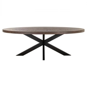 MASA DINING WATSON 235cm, REALIZATA DIN METAL SI LEMN DE STEJAR, CULOARE MARO/NEGRU, STIL MODERN, RICHMOND - Img 2
