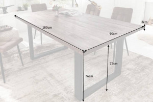 MASA DINING, WOTAN II 180CM, COD 40334, DIN LEMN MASIV, DESIGN INDUSTRIAL - Img 7