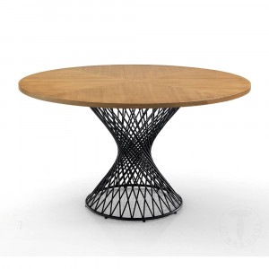 MASA ELEGANTA ROTUNDA 137CM, CLEW, COD 4171, STIL MODERN, REALIZATA DIN METAL SI MDF - Img 4