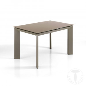 MASA EXTENSIBILA 120/170CM, BLADE 120 GRI, COD 2438, STIL MODERN, REALIZATA DIN METAL SI STICLA - Img 2
