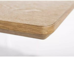 MASA EXTENSIBILA 160/200 CM, STEJAR/NEGRU MAT, BLAT DIN MDF SI PICIOARE DIN METAL, STIL MODERN - Img 7