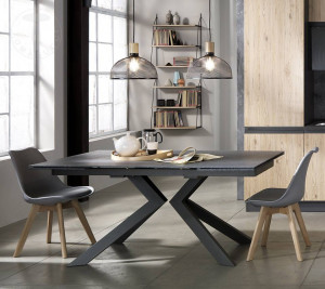 MASA EXTENSIBILA 160/240CM, EVOLUTION, COD 3237, STIL MODERN, REALIZATA METAL SI STICLA - Img 1