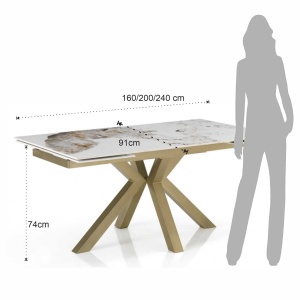 MASA EXTENSIBILA 160/240CM, TYCHI, DIN METAL SI CERAMICA, ARTIM GROUP SELECTION - Img 7