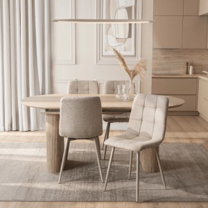 MASA EXTENSIBILA 180-220CM, ARTIM MEBLE, REALIZATA DIN MDF, CULOARE TRAVERTIN, STIL MODERN - Img 2