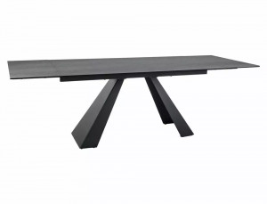 MASA EXTENSIBILA, CERAMIC ANTRACIT, EFECT DE PIATRA GRI/NEGRU MAT, 160/240 CM, DIN STICLA SECURIZATA, CERAMICA SI METAL, STIL MODERN - Img 2